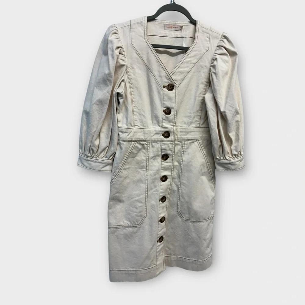 NWT Tory Burch Puff Denim Dress - Picture 7 of 13